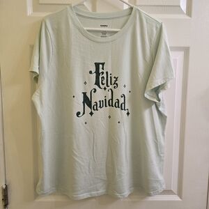 Women's Feliz Navidad Sonoma Tee - Light Green Xxl New